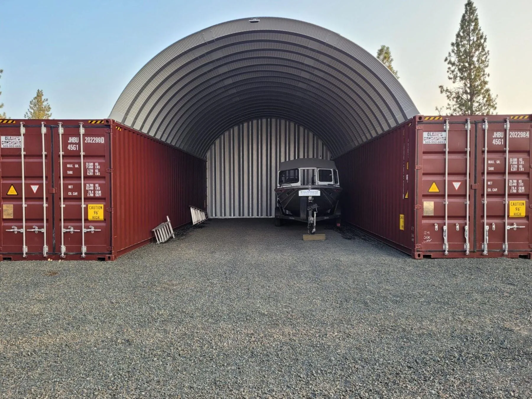 Steel shipping container available for rent or purchase from Sams On Site in Toledo, Ohio