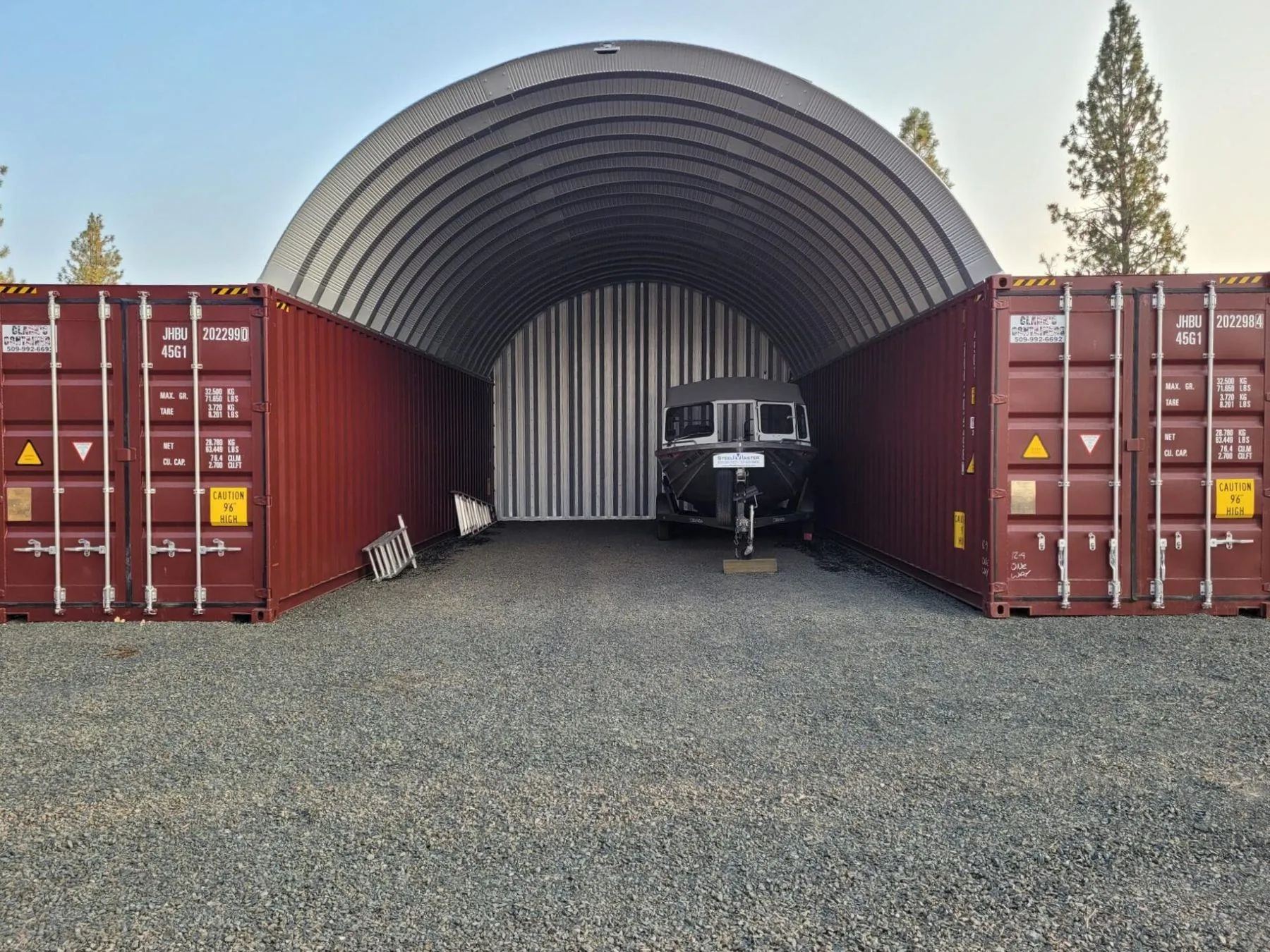 Steel shipping container available for rent or purchase from Sams On Site in Toledo, Ohio
